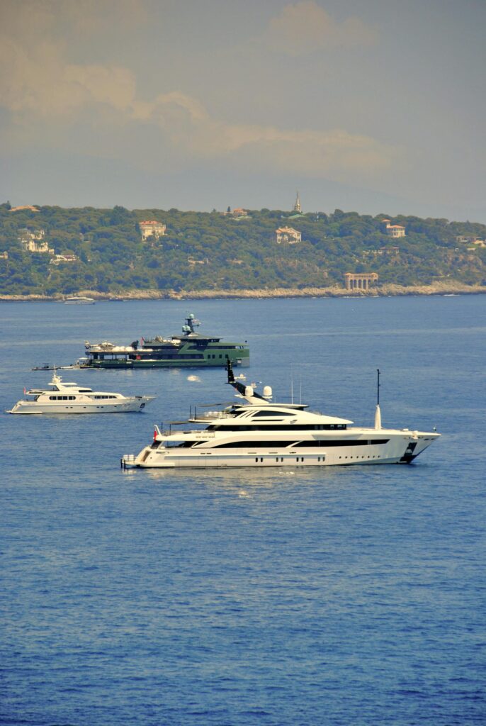 Luxury mega yacht used for a scuba yacht charter on open water